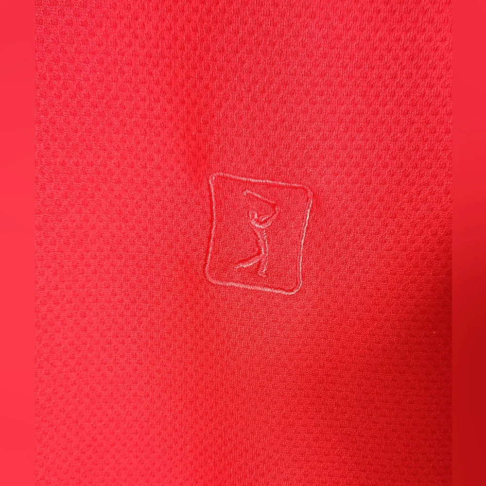 PGA Tour Mens Long Sleeve Shirt Size Small Red Stretch Athletic